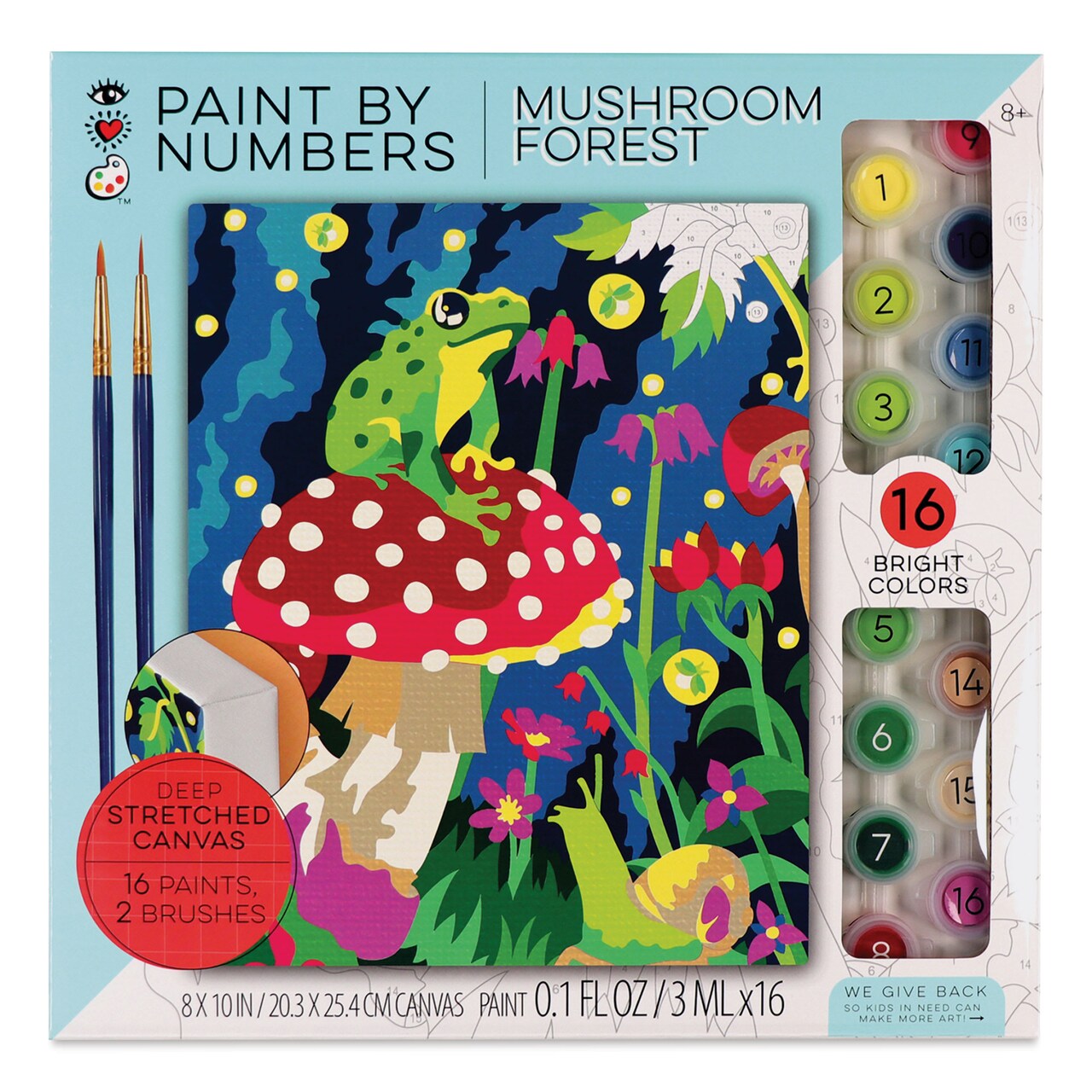 Bright Stripes iHeartArt Paint By Number Kit - Frog and Mushroom